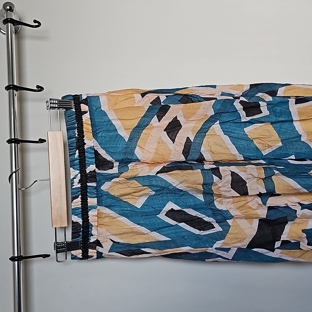 Long Color Block Pattern Skirt - Picture 4 of 4